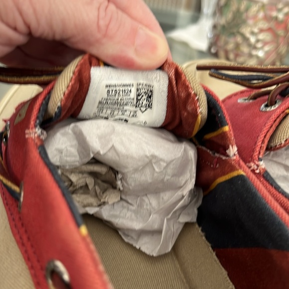 🏝️SPERRY TOPSIDERS (CUTTER 2-EYE MIX CREAM) 10.5 M WORN COUPLE TIMES GREAT COND - Picture 7 of 8